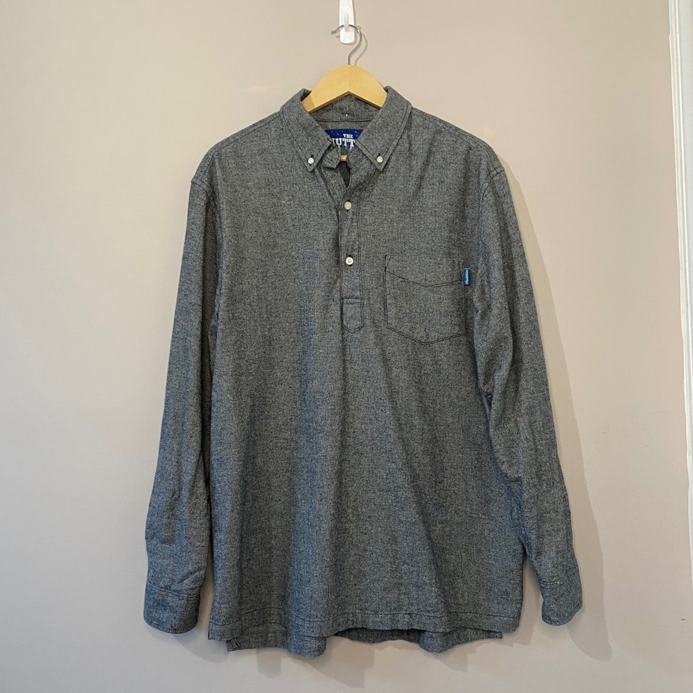 Chubbies The Nutter Mens Grey Long Sleeve Flannel Pullover Shirt Size XL Henley